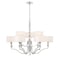 Designers Fountain Evi 9 Light Classic Chrome with White Linen Shades Chandelier For Dining Rooms 89989-CH - alternate 1